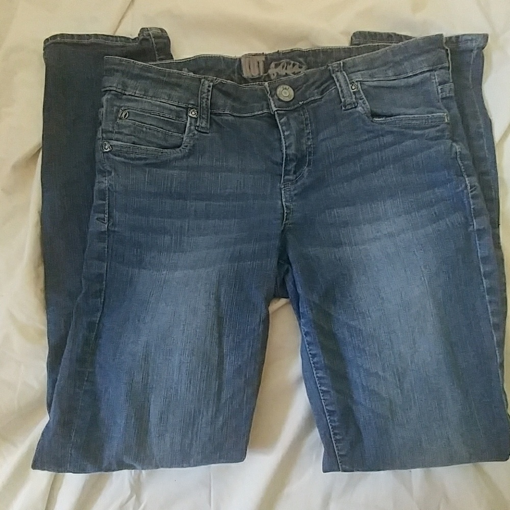 KUT from the Kloth low rise "Katy" boot cut jeans